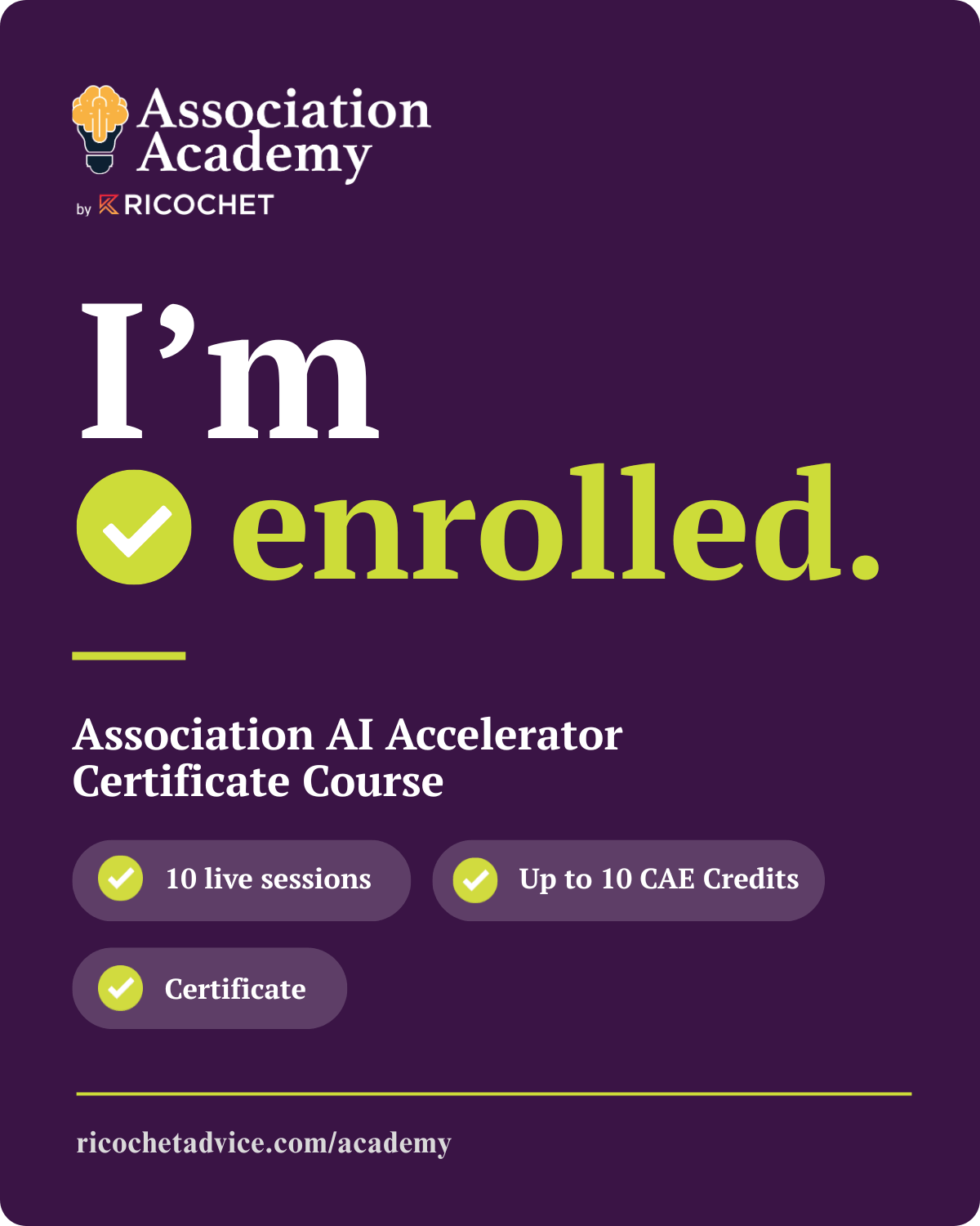 I'm enrolled — course graphic
