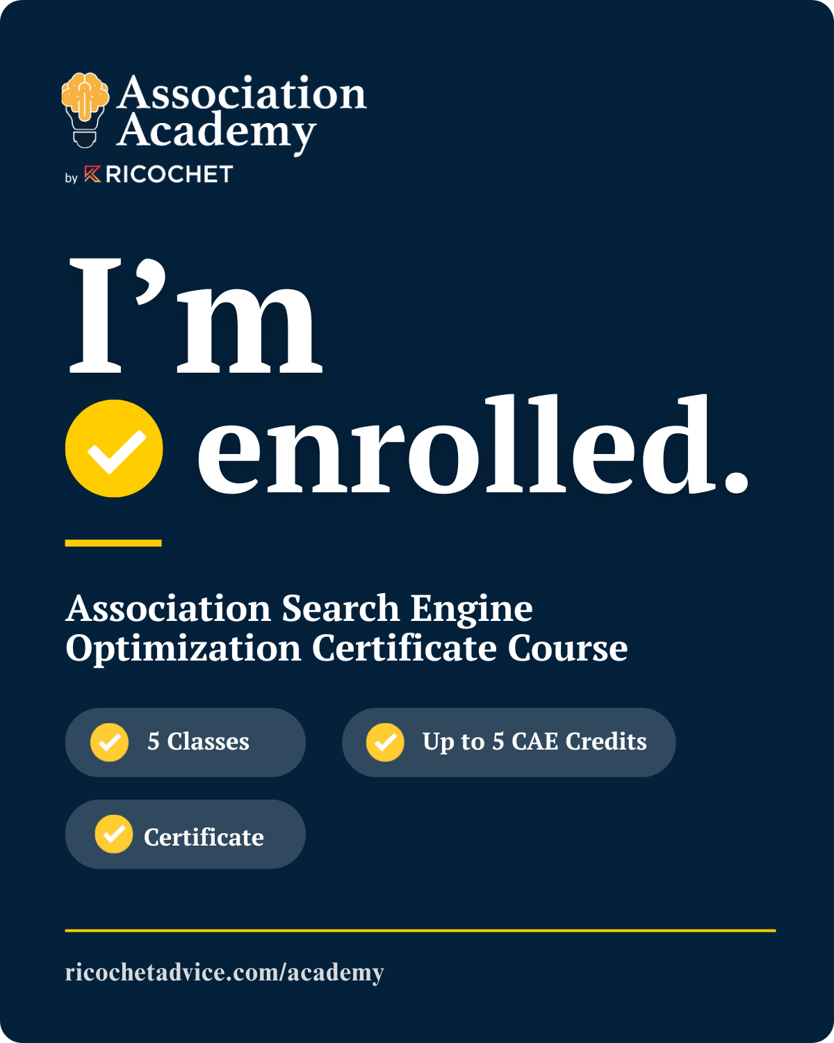 I'm enrolled — course graphic