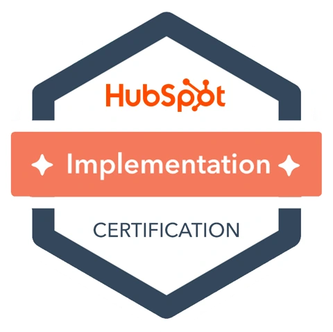 HubSpot Implementation Certification badge.