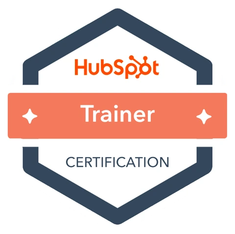 HubSpot Trainer Certification badge.