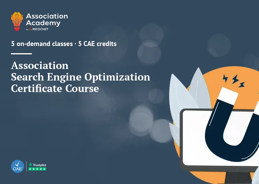 Association Search Engine Optimization Certificate Course graphic.