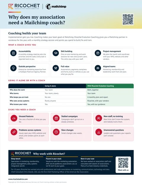 Preview of the guide Why does my association need a Mailchimp coach?